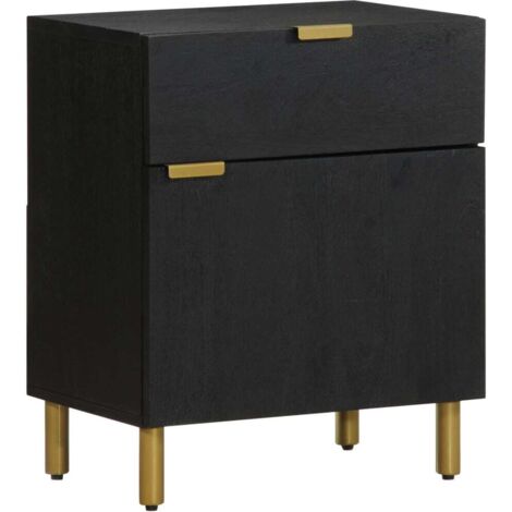 vidaXL Comodino Nero 50x33x60 cm in Legno Multistrato