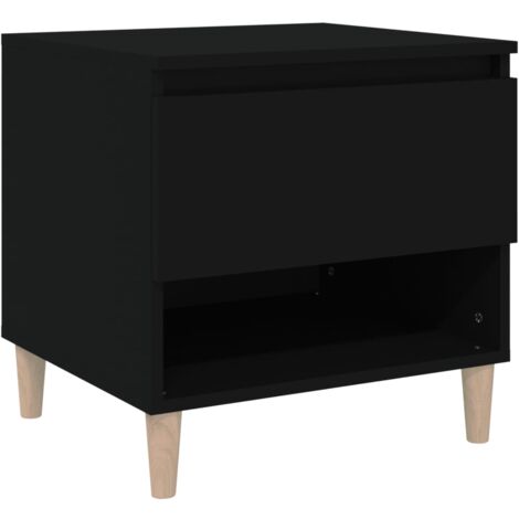 vidaXL Comodino Nero 50x46x50 cm in Legno Multistrato