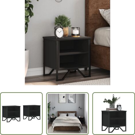 vidaXL Comodino nero -  Comodini Neri 2 pz 40x30x40 cm in Truciolato