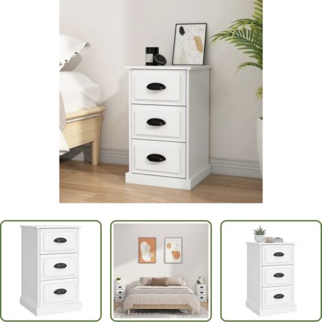vidaXL Comodino per camera da letto -  Comodino Bianco 39x39x67 cm in Legno Multistrato