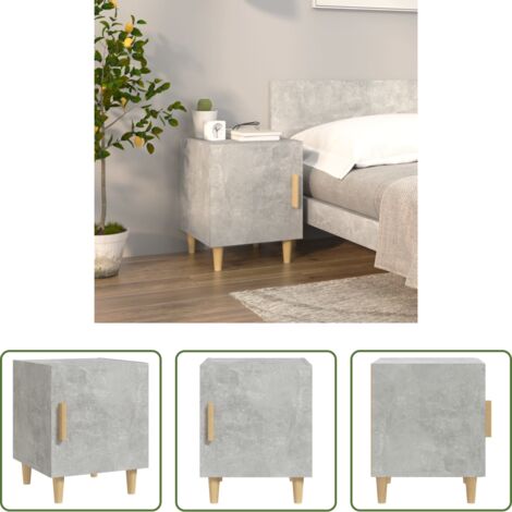 vidaXL Comodino per casa -  Comodino Grigio Cemento in Legno Multistrato