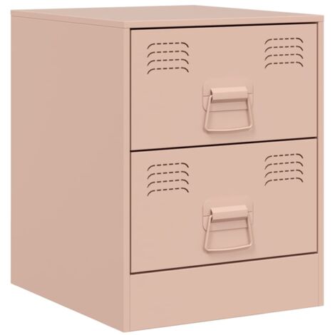vidaXL Comodino Rosa 34,5x39x44 cm in Acciaio