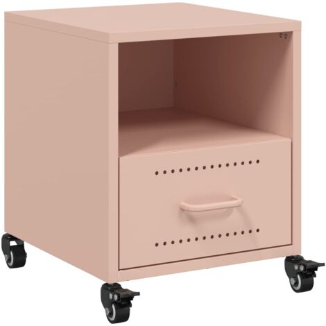 vidaXL Comodino Rosa 36x39x43,5 cm in Acciaio