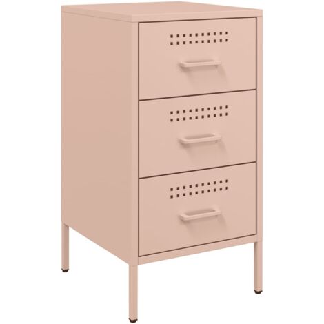 vidaXL Comodino Rosa 36x39x68 cm in Acciaio