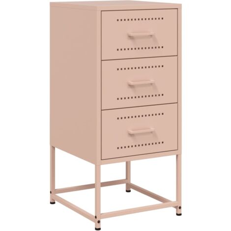 vidaXL Comodino Rosa 36x39x78 cm in Acciaio