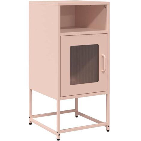 vidaXL Comodino Rosa 36x39x78 cm in Acciaio Laminato a Freddo