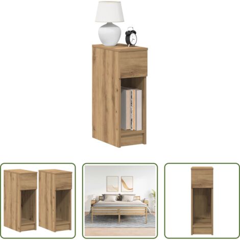 vidaXL Comodino rovere artigianale -  Comodini con Cassetto 2 pz Rovere Artigianale 20x36x60 cm