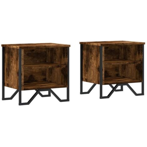 vidaXL Comodino Rovere Fumo 2pz 40x30x40 cm in Truciolato