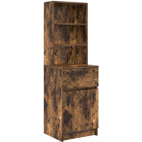vidaXL Comodino Rovere Fumo 39x35x125 cm in Legno Multistrato