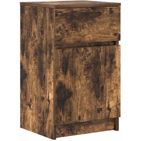 vidaXL Comodino Rovere Fumo 39x35x65 cm in Legno Multistrato