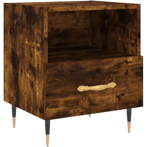 vidaXL Comodino Rovere Fumo 40x35x47,5 cm in Legno Multistrato