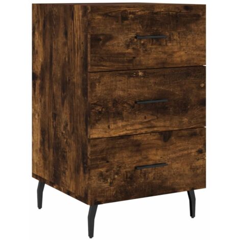 vidaXL Comodino Rovere Fumo 40x40x66 cm in Legno Multistrato