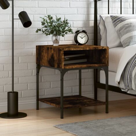 vidaXL Comodino Rovere Fumo 40x41x50 cm in Legno Multistrato