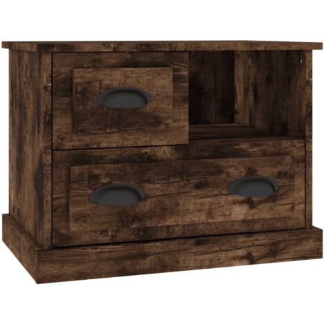 vidaXL Comodino Rovere Fumo 60x39x45 cm