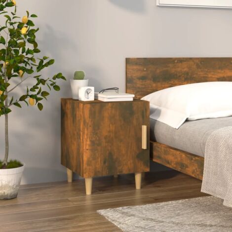 vidaXL Comodino Rovere Fumo in Legno Multistrato