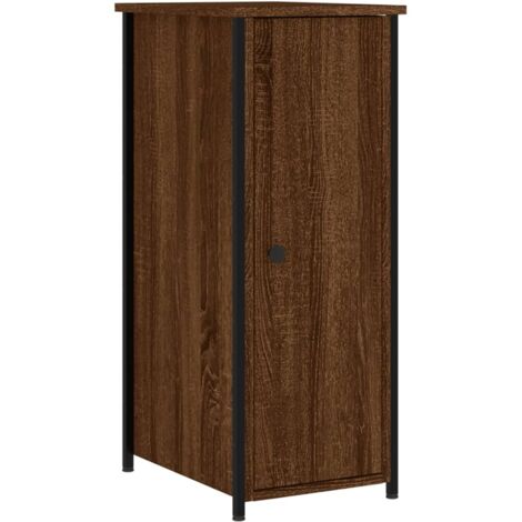 vidaXL Comodino Rovere Marrone 32x42x80 cm in Legno Multistrato