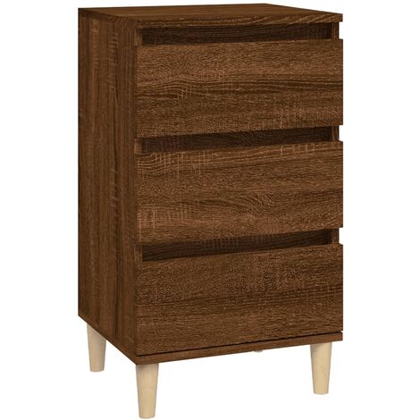 vidaXL Comodino Rovere Marrone 40x35x70 cm in Legno Multistrato