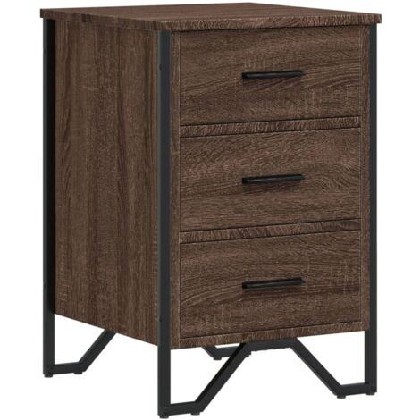 vidaXL Comodino Rovere Marrone 40x41x60 cm in Legno Multistrato