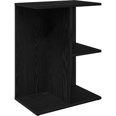 vidaXL Comodino Rovere Nero 40,5x31x60 cm in Legno Multistrato