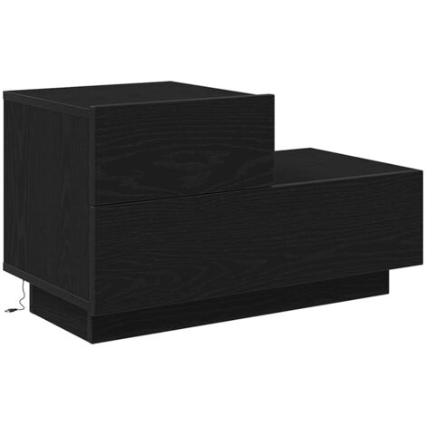 vidaXL Comodino Rovere nero 70 x 36 x 40.5 cm Legno multistrato