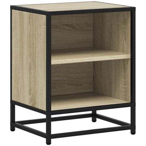 vidaXL Comodino Rovere Sonoma 40x31x50 cm Legno Multistrato e Metallo