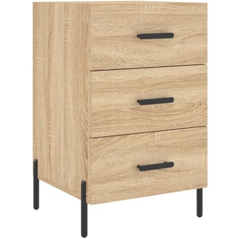 vidaXL Comodino Rovere Sonoma 40x40x66 cm in Legno Multistrato