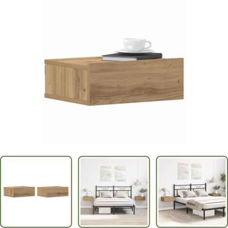 vidaXL Comodino salvaspazio -  Comodini Pensili 2pz Rovere Artigianale 40x30x15 cm Truciolato
