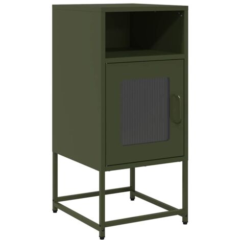 vidaXL Comodino Verde Oliva 36x39x78 cm in Acciaio Laminato a Freddo