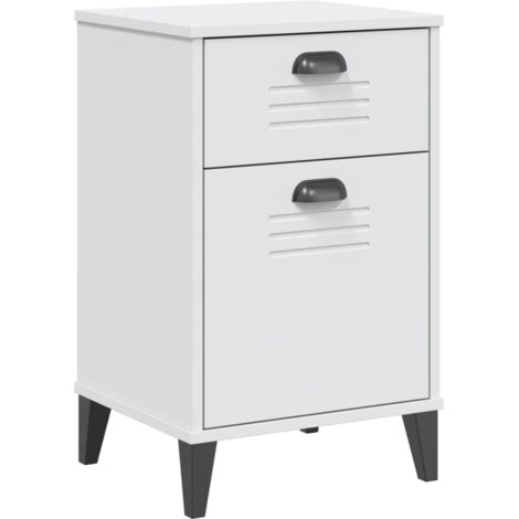 vidaXL Comodino VIKEN Bianco in Legno Multistrato