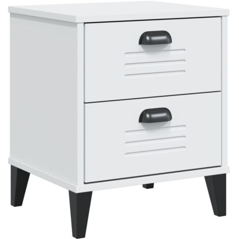vidaXL Comodino VIKEN Bianco in Legno Multistrato