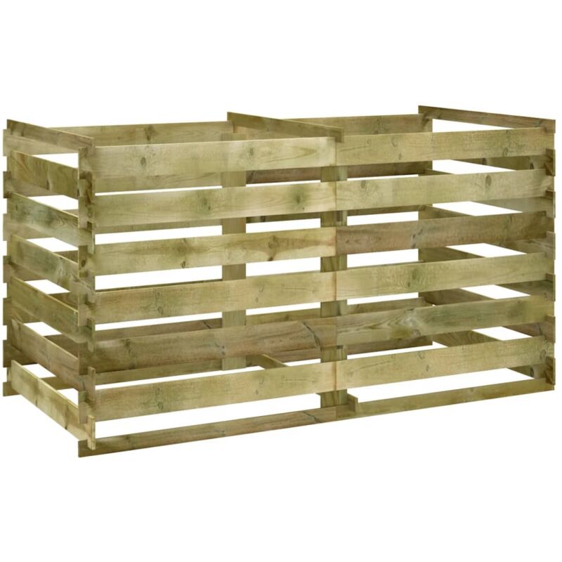 

vidaXL Compostador de tablas de madera de pino impregnada 160x80x58 cm - Marrón