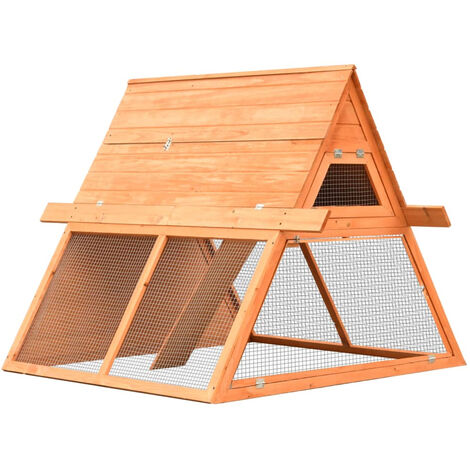 vidaXL Conejera de madera maciza de pino y abeto 152x128x108 cm