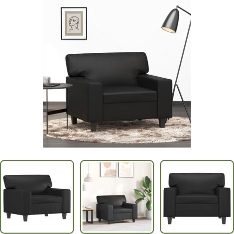 vidaXL Confort -  Fauteuil Noir 60 cm Similicuir