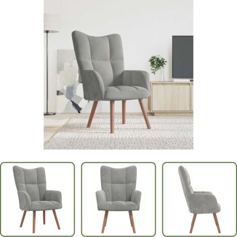 vidaXL Confort -  Sillón de relax de terciopelo gris claro