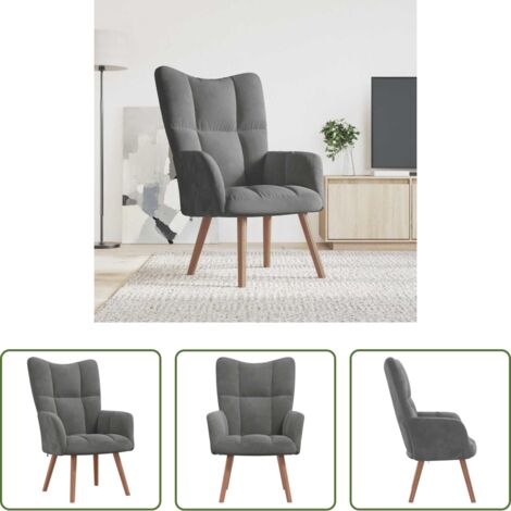 vidaXL Confort -  Sillón de relax de terciopelo gris oscuro