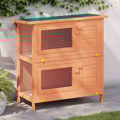 vidaXL Conigliera all'Aperto Gabbia Piccoli Animali 4 Porte Legno