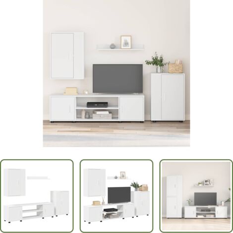 vidaXL Conjunto de armarios -  Conjunto de mueble de TV 4 pcs Madera contrachapada