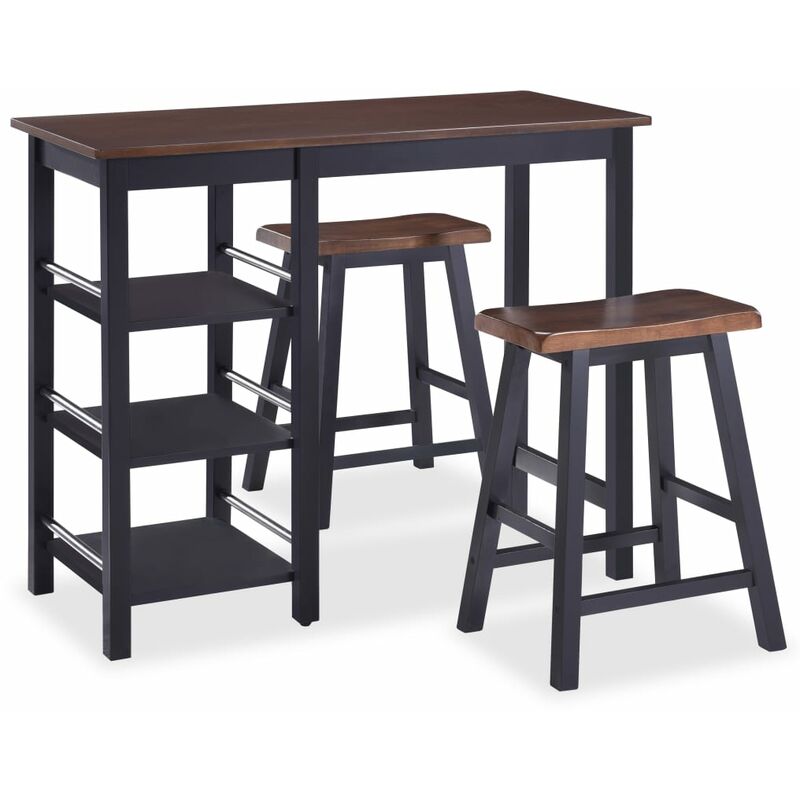 

Conjunto de Mesa Alta de Cocina 3 Piezas MDF Negro - Negro - Vidaxl