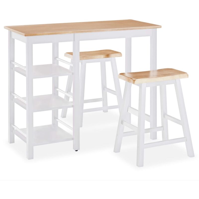 

Conjunto de Mesa Alta de Cocina 3 Piezas MDF Blanco - Blanco - Vidaxl