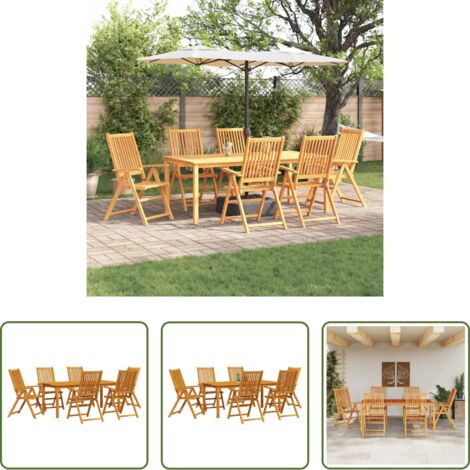 vidaXL Conjunto de comedor -  Conjunto de Comedor de Jardín 7 pcs Marrón