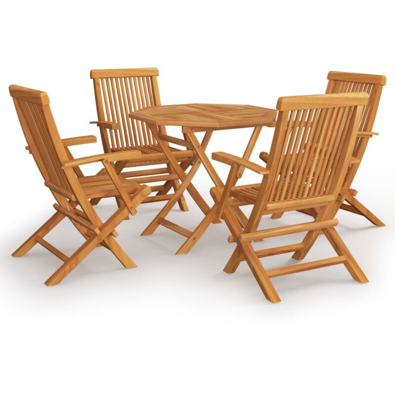 

Vidaxl - Conjunto de comedor de jardín 5 piezas madera maciza de teca - Marrón