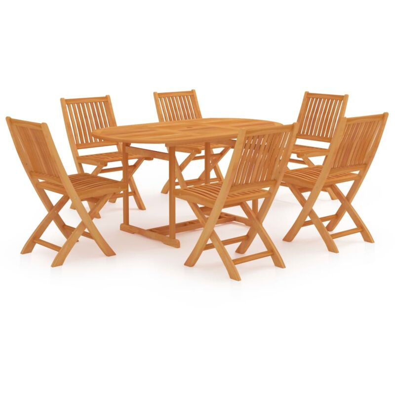 

Conjunto de comedor de jardín 7 piezas madera maciza de teca - Marrón - Vidaxl