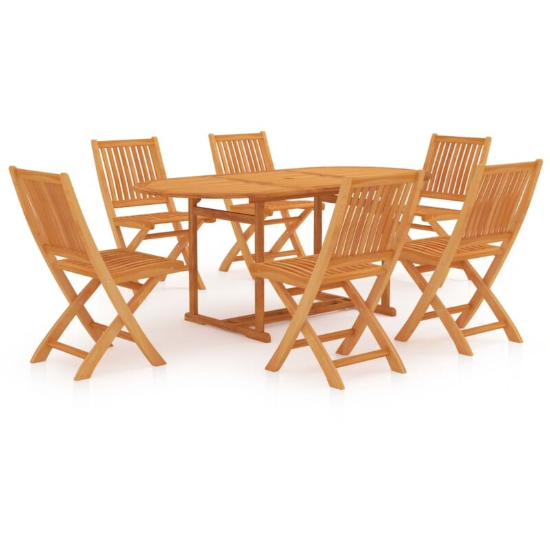 

vidaXL Conjunto de comedor de jardín 7 piezas madera maciza de teca - Marrón