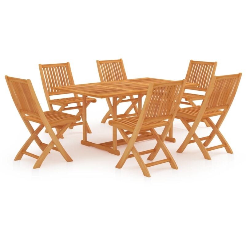 

Conjunto de comedor de jardín 7 piezas madera maciza de teca - Marrón - Vidaxl