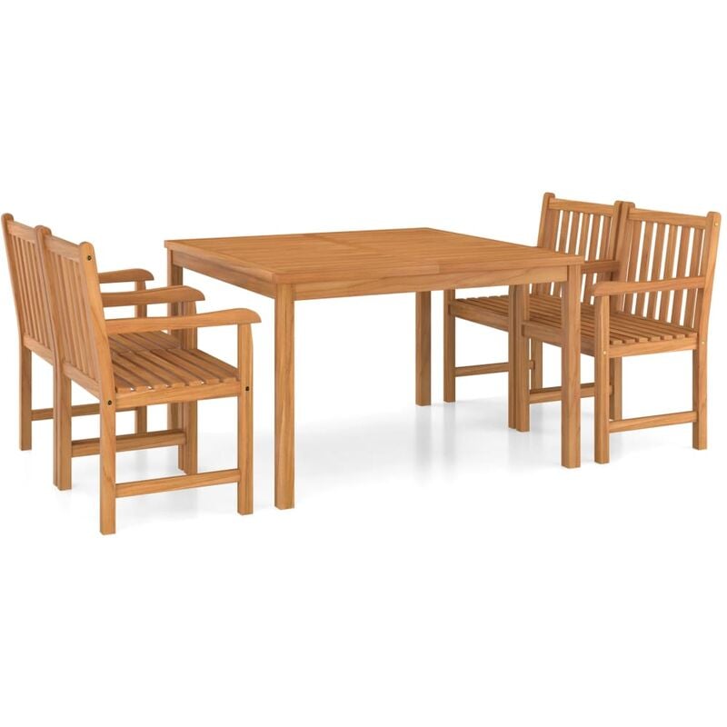 

vidaXL Conjunto de comedor de jardín 5 piezas madera maciza de teca - Marrón