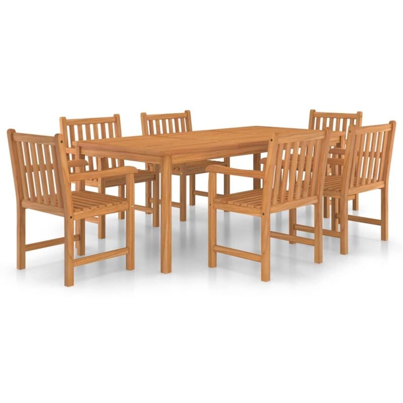 

Conjunto de comedor de jardín 7 piezas madera maciza de teca - Marrón - Vidaxl