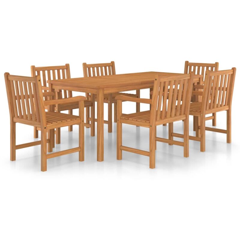 

Conjunto de comedor de jardín 7 piezas madera maciza de teca - Marrón - Vidaxl