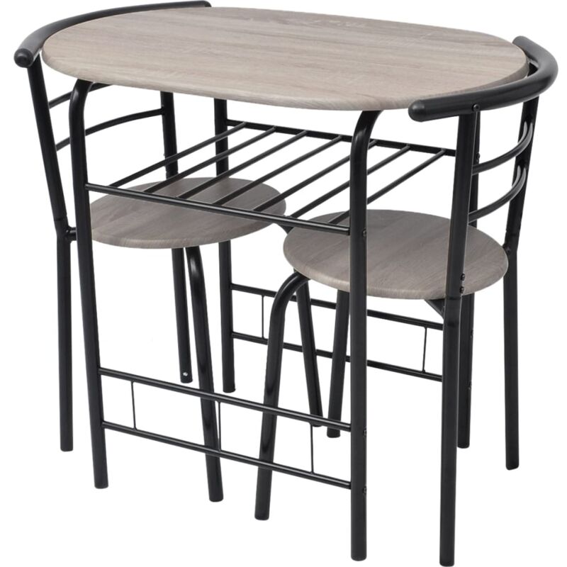 Mesa alta de cocina o bar con taburetes mdf Vidaxl Negro