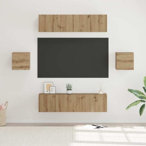 vidaXL Conjunto de mueble de TV 6 pcs Roble artisan