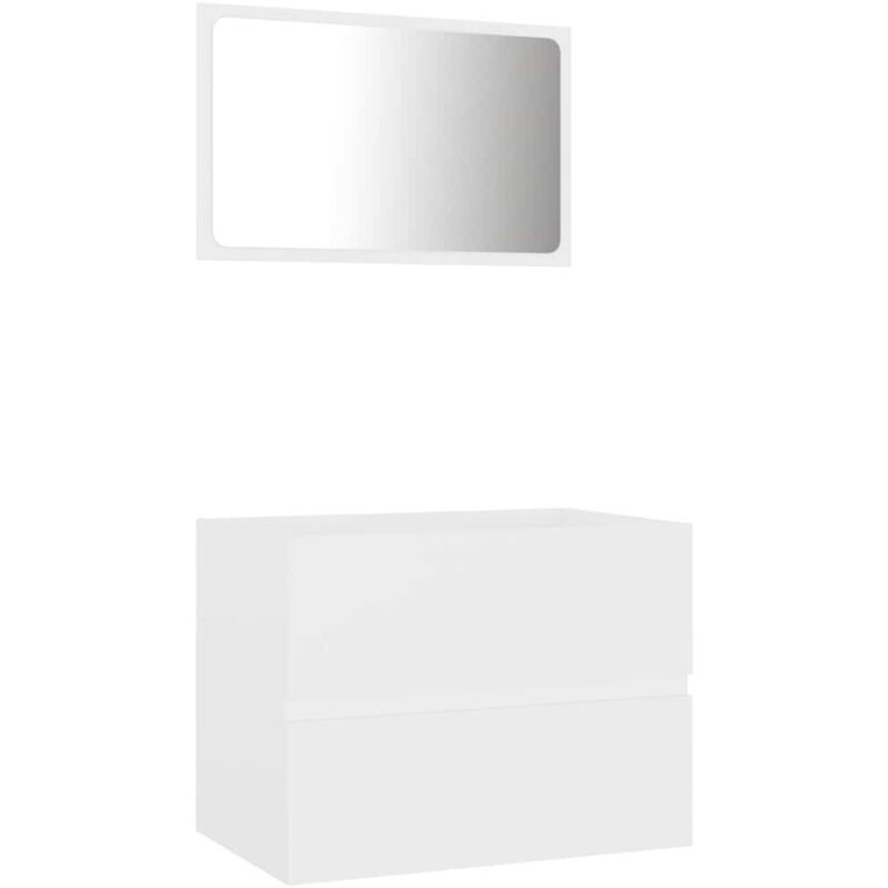 

Conjunto de muebles de baño 2 piezas aglomerado blanco - Blanco - Vidaxl